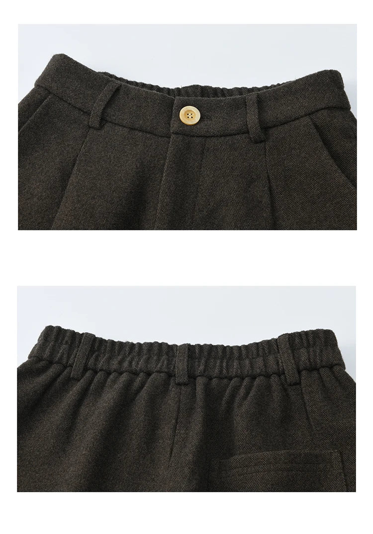 MISHOW Retro Brown Wide-Leg Pants High Waist Drape MXE88K1122