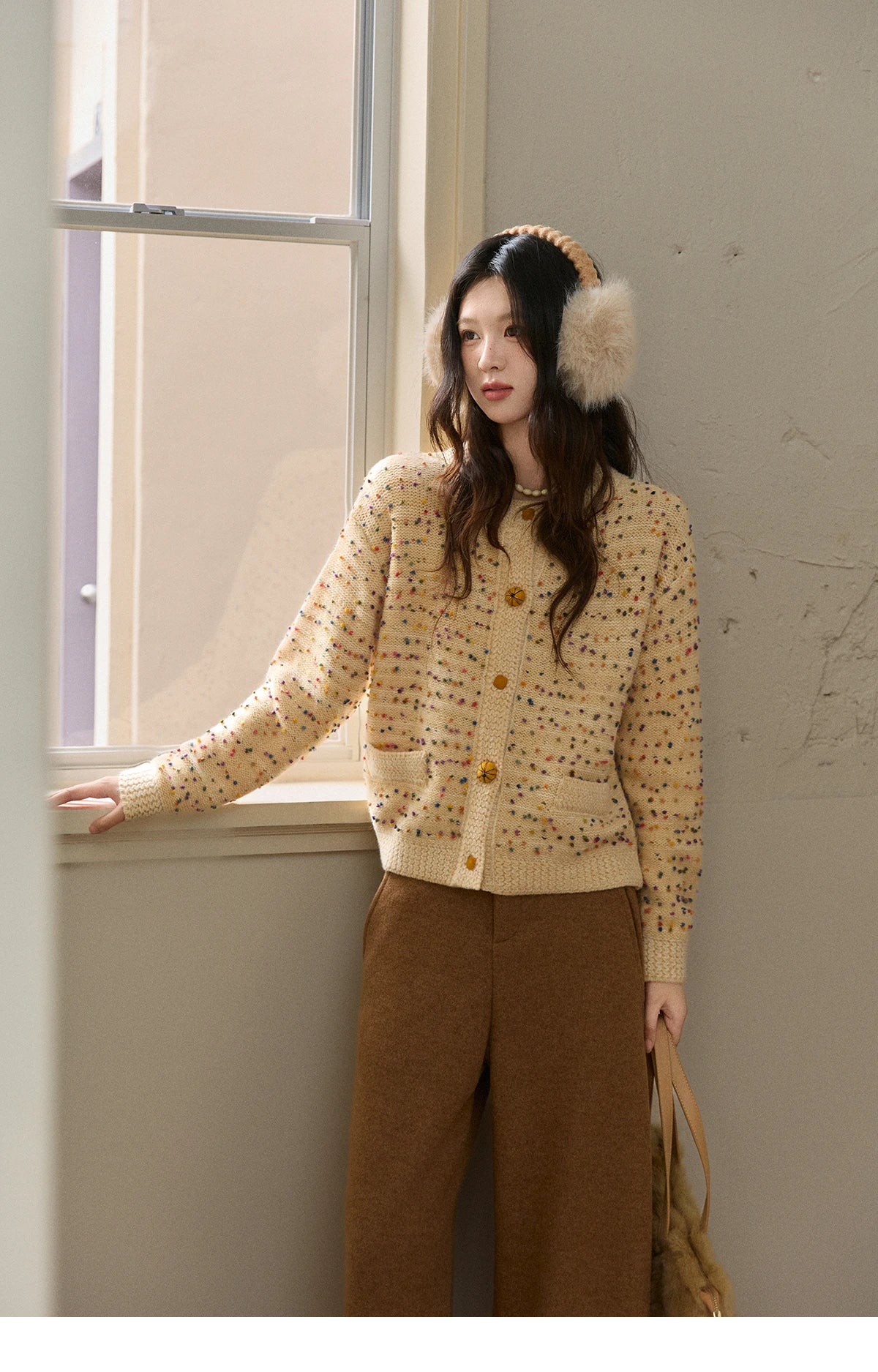 Mishow Colorful Yellow Arctic Fleece Cardigan MXE91Z2778