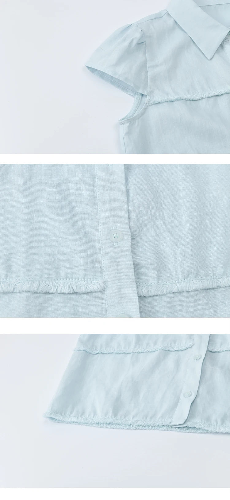 MISHOW Turn-Down Collar Button Shirt Edge Splicing Short Sleeve MXE39C2363