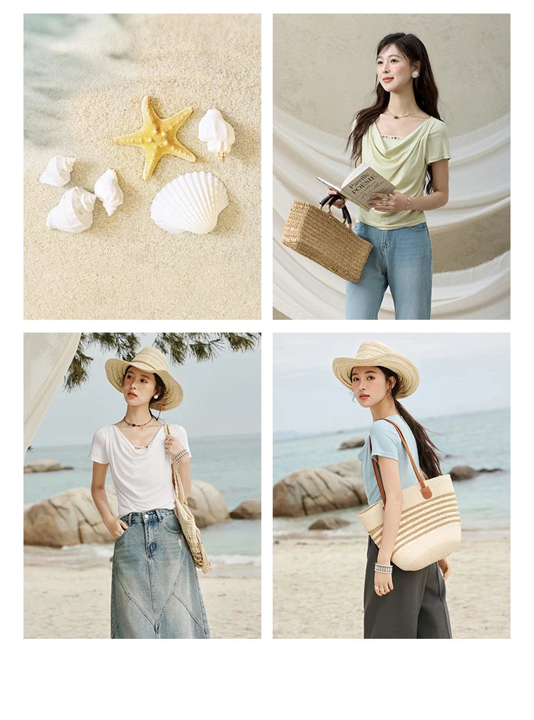 Mishow Swing Collar Shell Ribbon Tee MXE33T0524