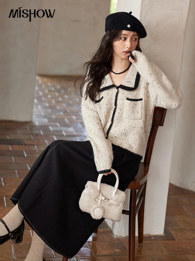 Mishow Color Clash Pocket Cardigan MXD55Z1054dy MXD55Z1054
