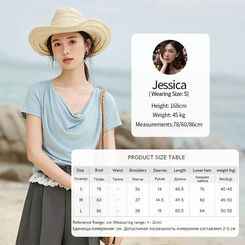 Mishow Swing Collar Shell Ribbon Tee MXE33T0524