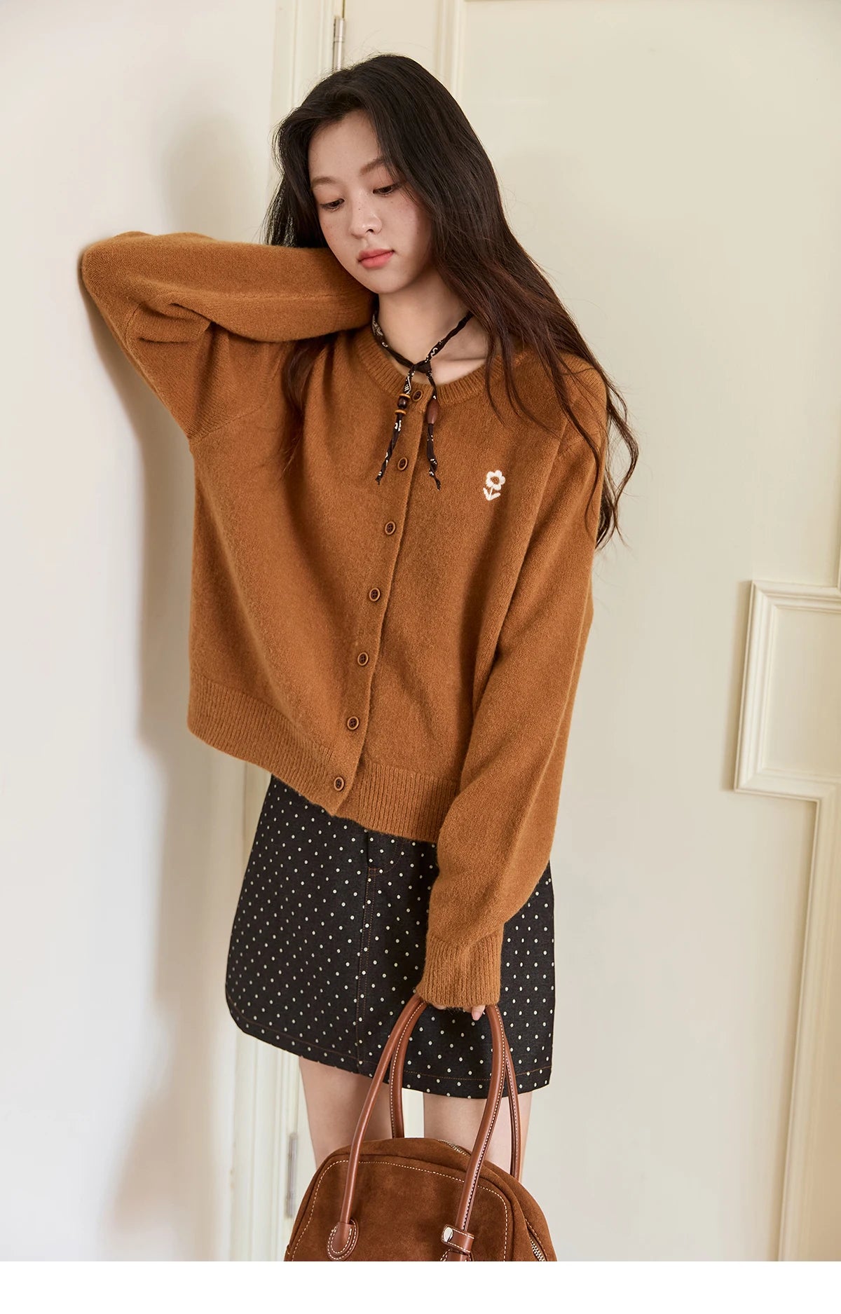 Mishow Retro Flower Embroidery Buckle Cardigan MXE46Z2588