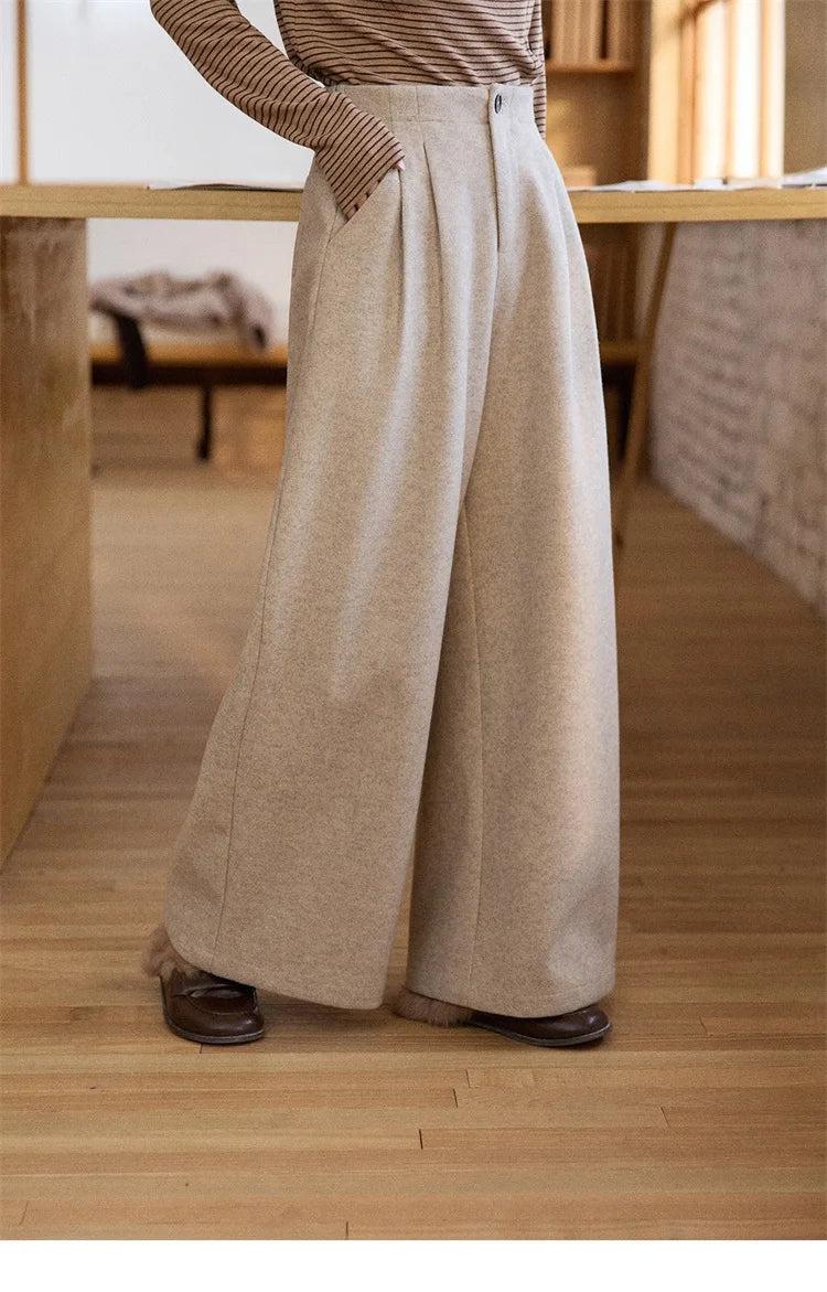 MISHOW Retro Wide Leg Pants Three-Dimensional Pleats Pocket MXE90K1129