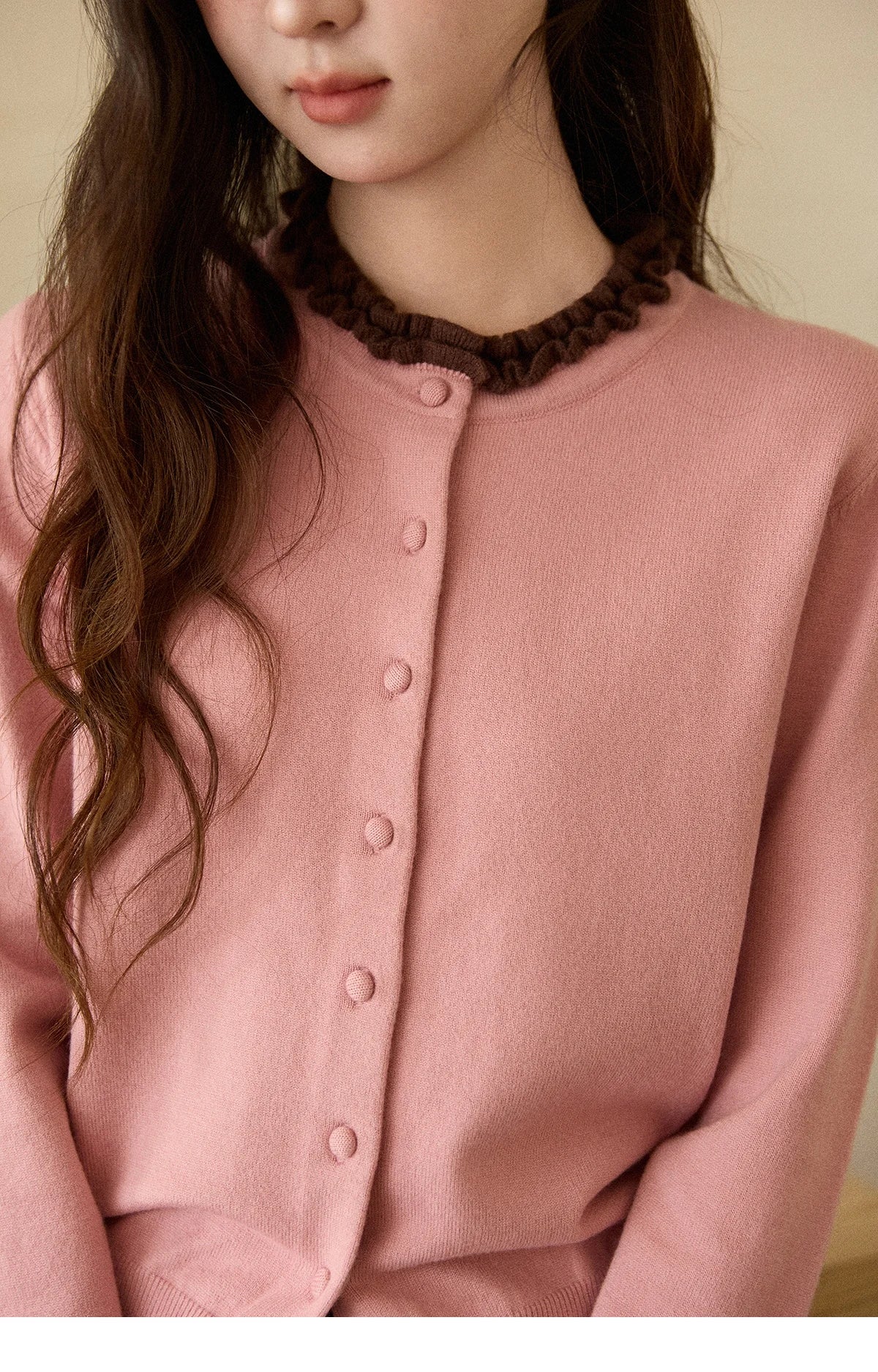 Mishow Retro Ruffle O-Neck Knit Cardigan MXE91Z2749
