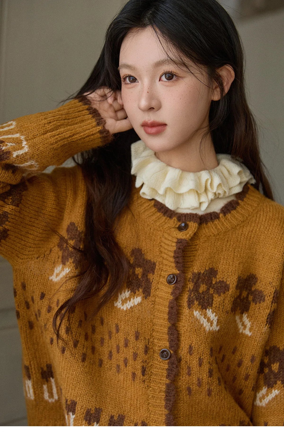 Mishow Turtleneck Fuzzy Cardigan Coat MXE87Z2699
