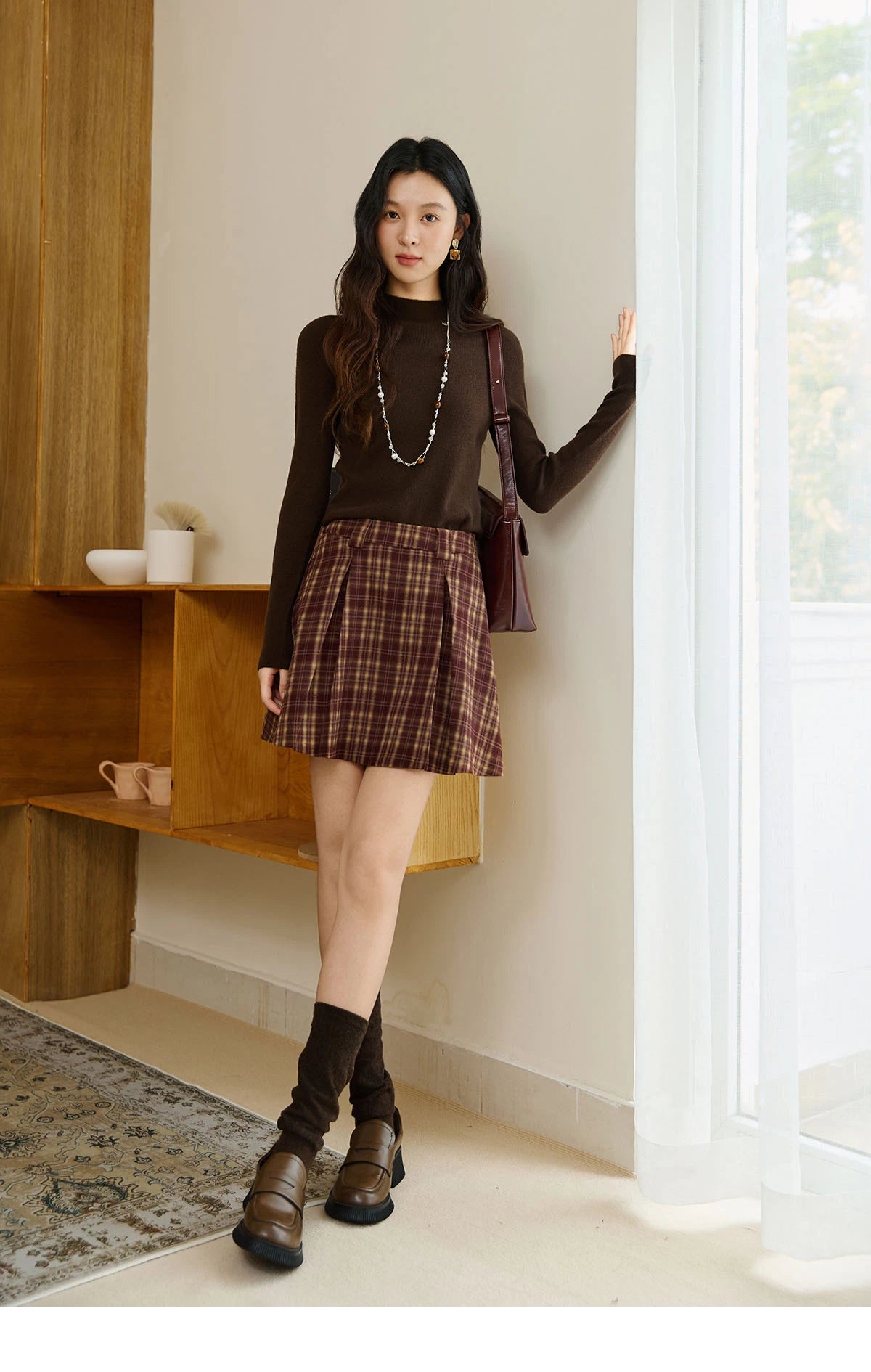 Mishow Minimalist Mock Neck Slim Pullover MXE48Z2583