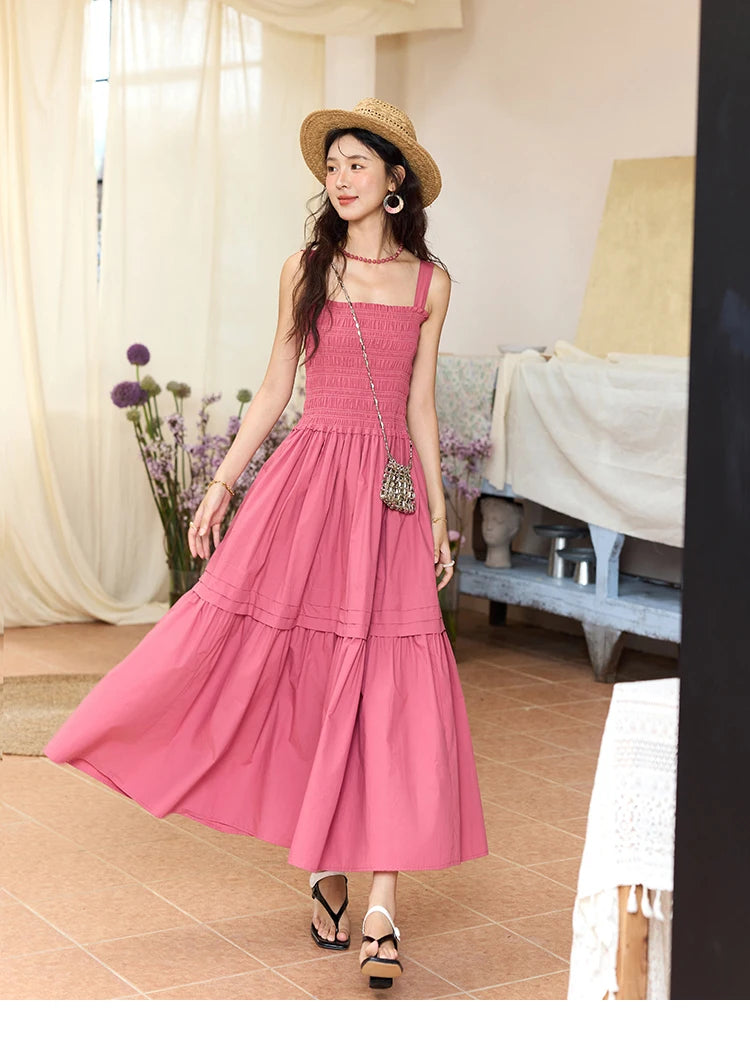 Mishow Square Collar Pocket High Waist Dress MXE36L2319