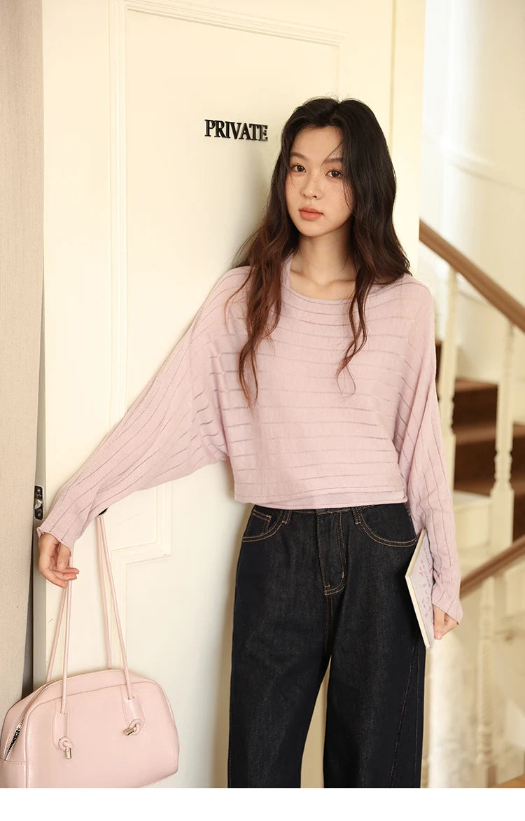 Mishow Striped Hanging Neck Top & Wool Blend Set MXE46T1399