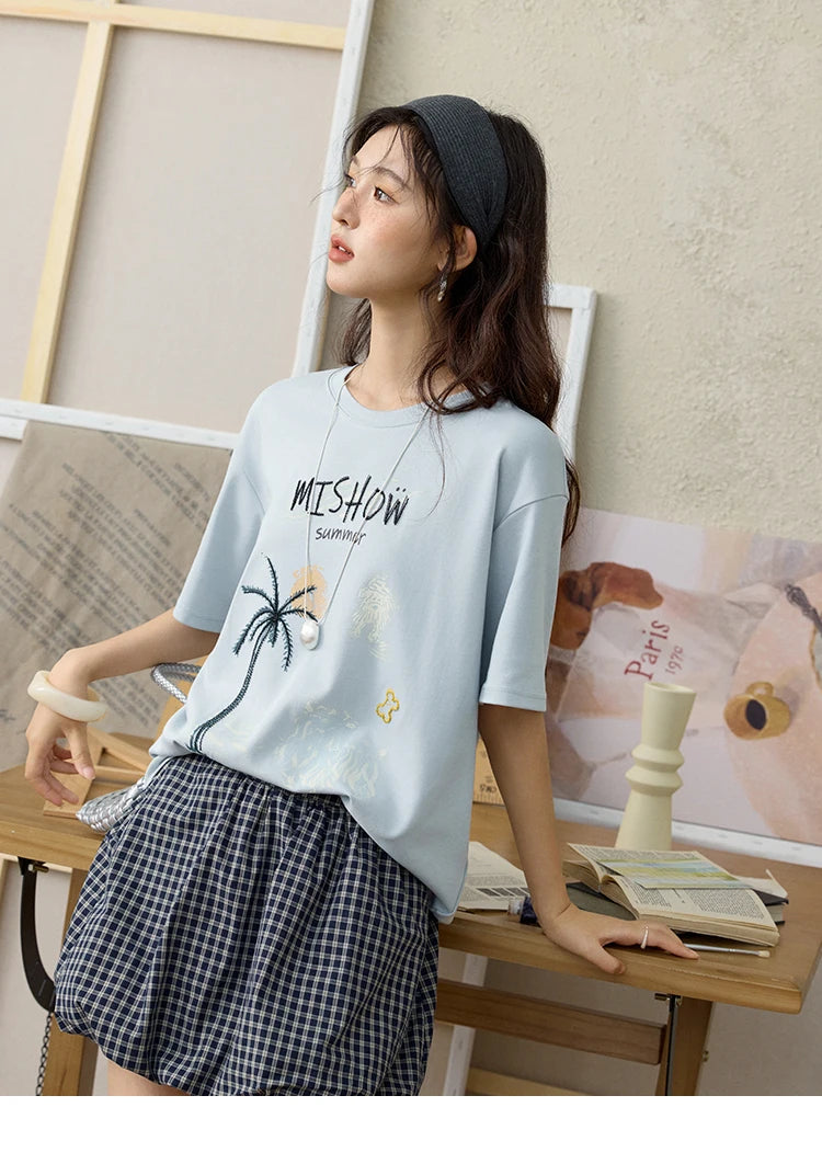 Mishow Coconut Tree Print Holiday Tee MXE31T0516
