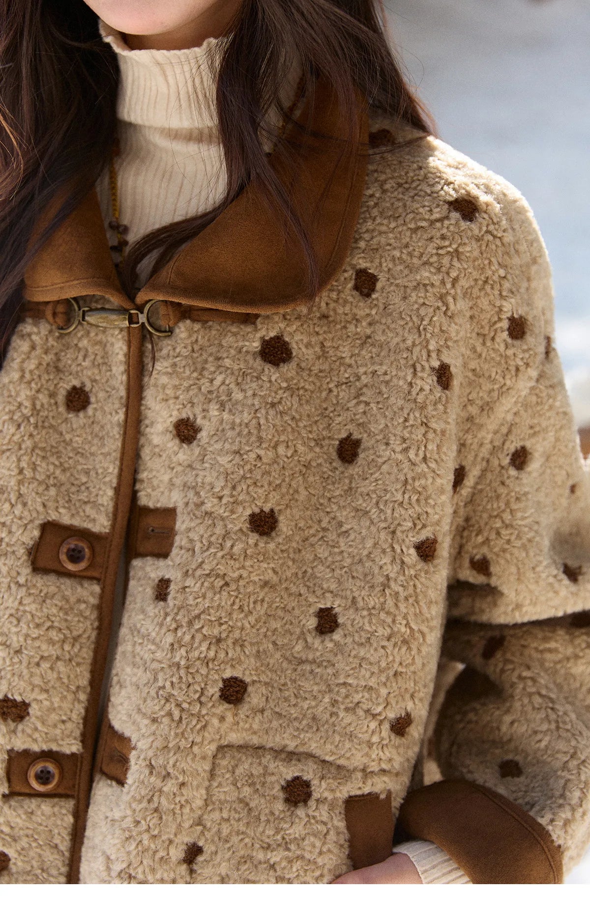 Mishow Brown Reversible Shearling Coat MXE93W1012