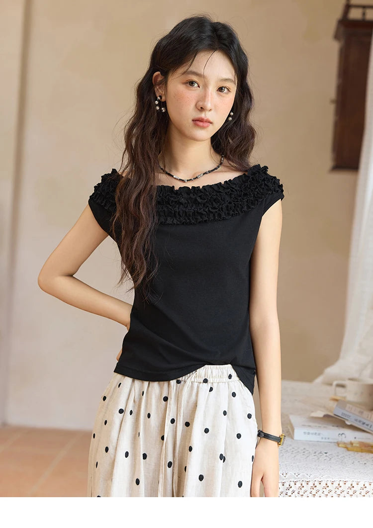 MISHOW French Slash Neck Raglan Wool Tee MXE34T0605
