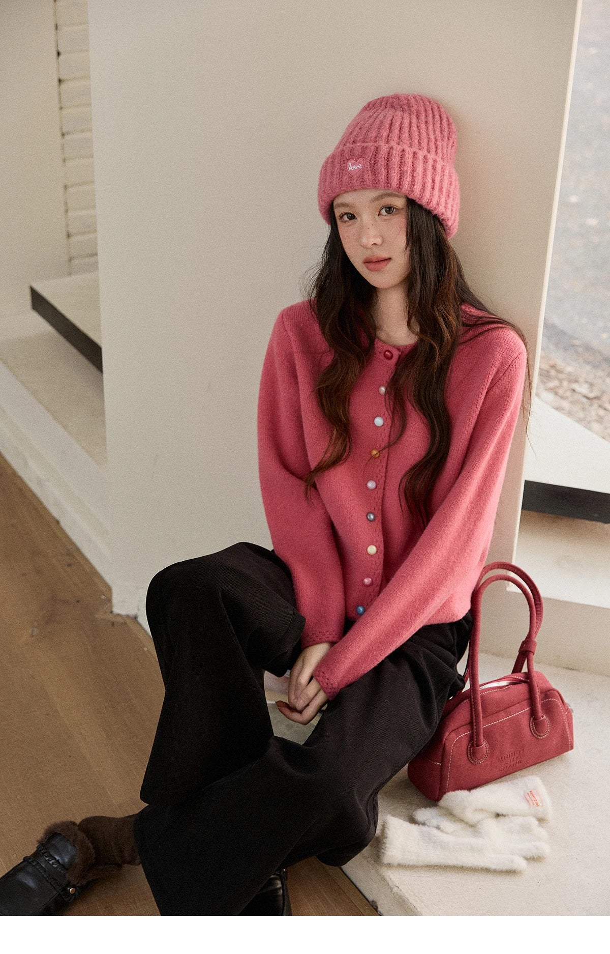Mishow Rainbow Button Hollow Out Cardigan MXE90Z2796