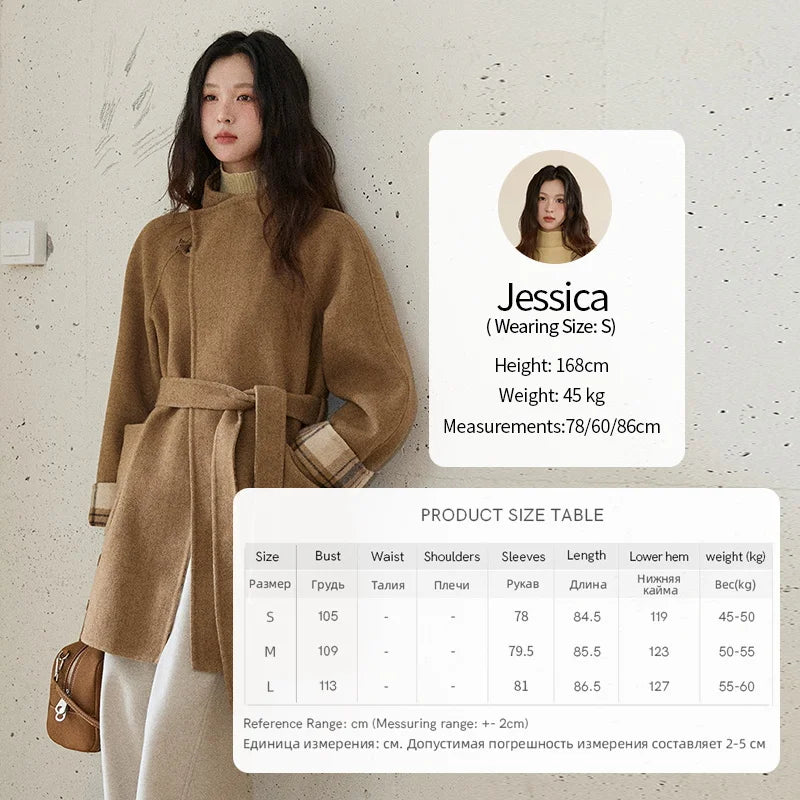 Mishow Plaid Double-Faced Wool Coat MXE89W0898