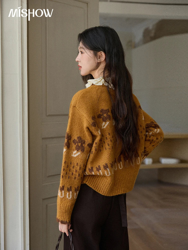 Mishow Turtleneck Fuzzy Cardigan Coat MXE87Z2699