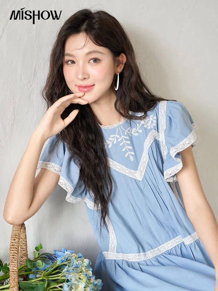 Mishow Lace Embroidery Flying Sleeve Dress MXC39L1562