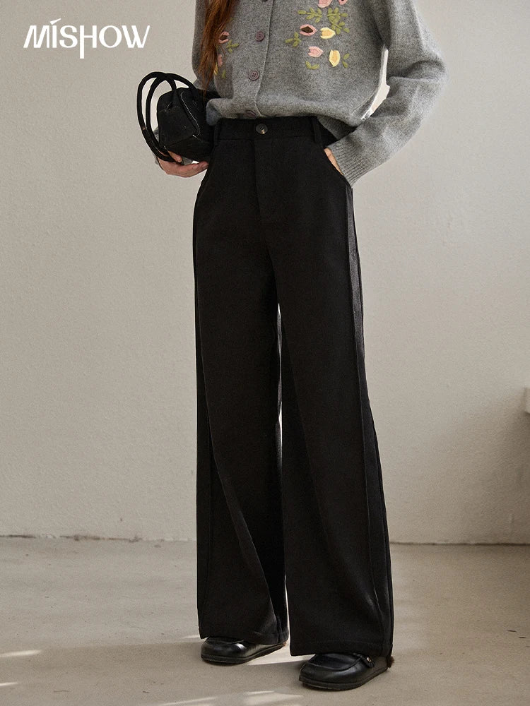 MISHOW Corduroy Straight Leg Pants Silver Fox Velvet Warm MXE91K1125