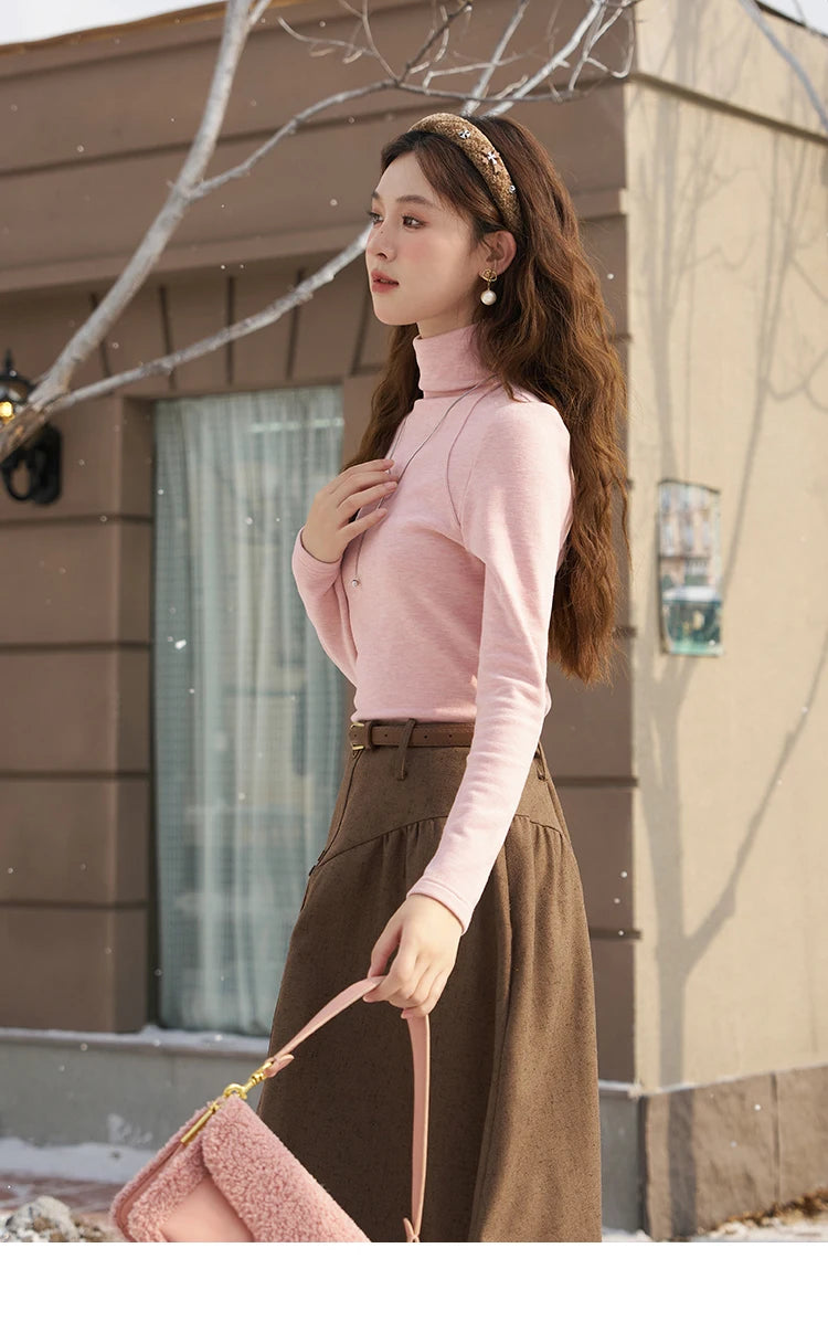 Mishow Mock Neck Bottoming Shirt MXC58Z0290