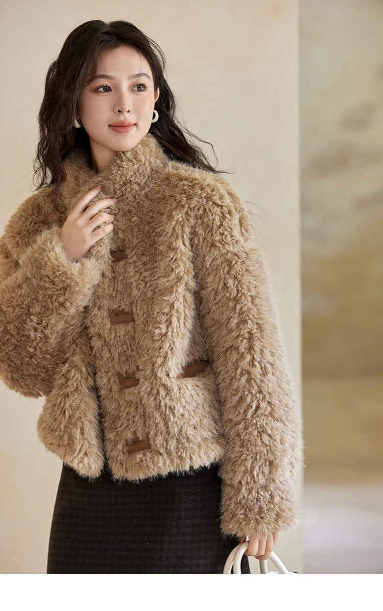 MISHOW Faux Fur Jacket Turn Down Collar Reversible MXD55W0648