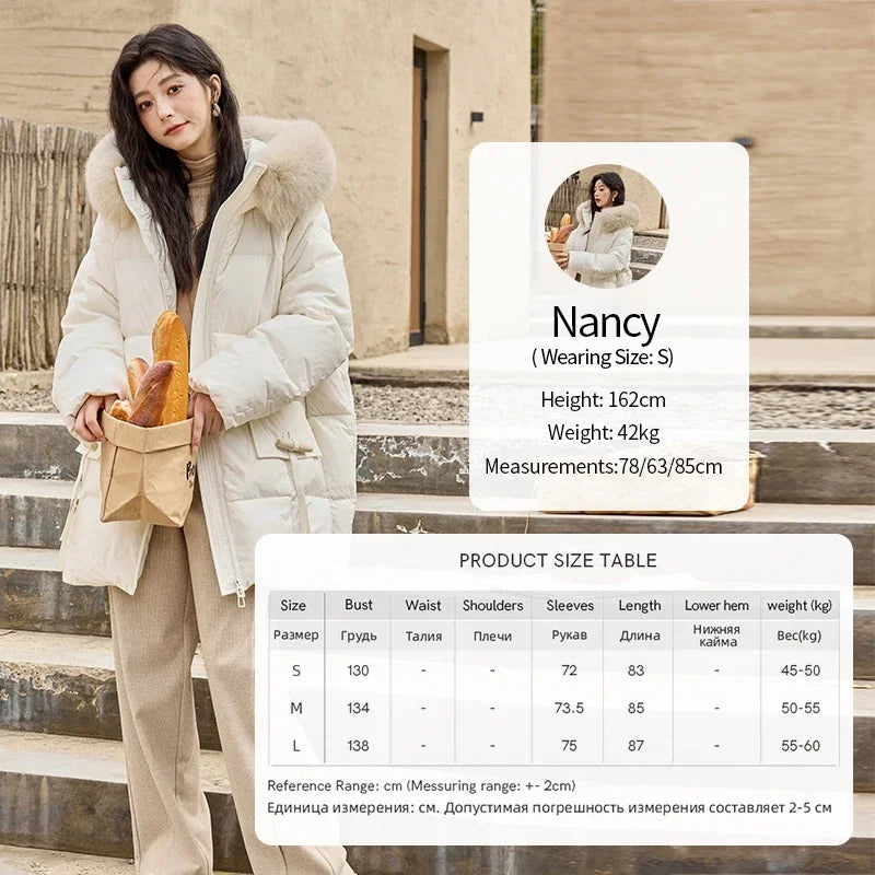 Mishow Hooded Thickened 90% Down Long Jacket MXD36Y0051
