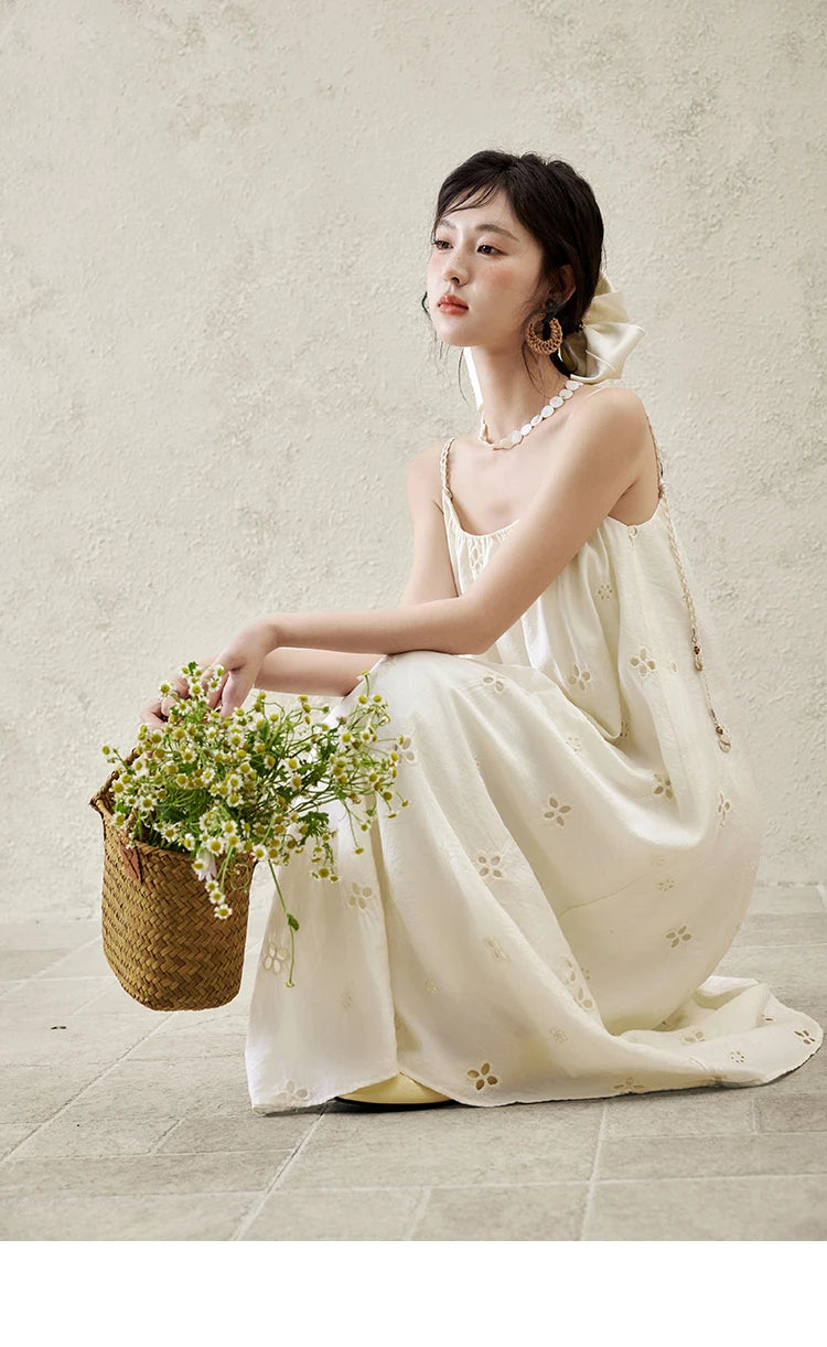 Mishow Sleeveless Hollow Embroidery Camisole Dress MXE15L2142