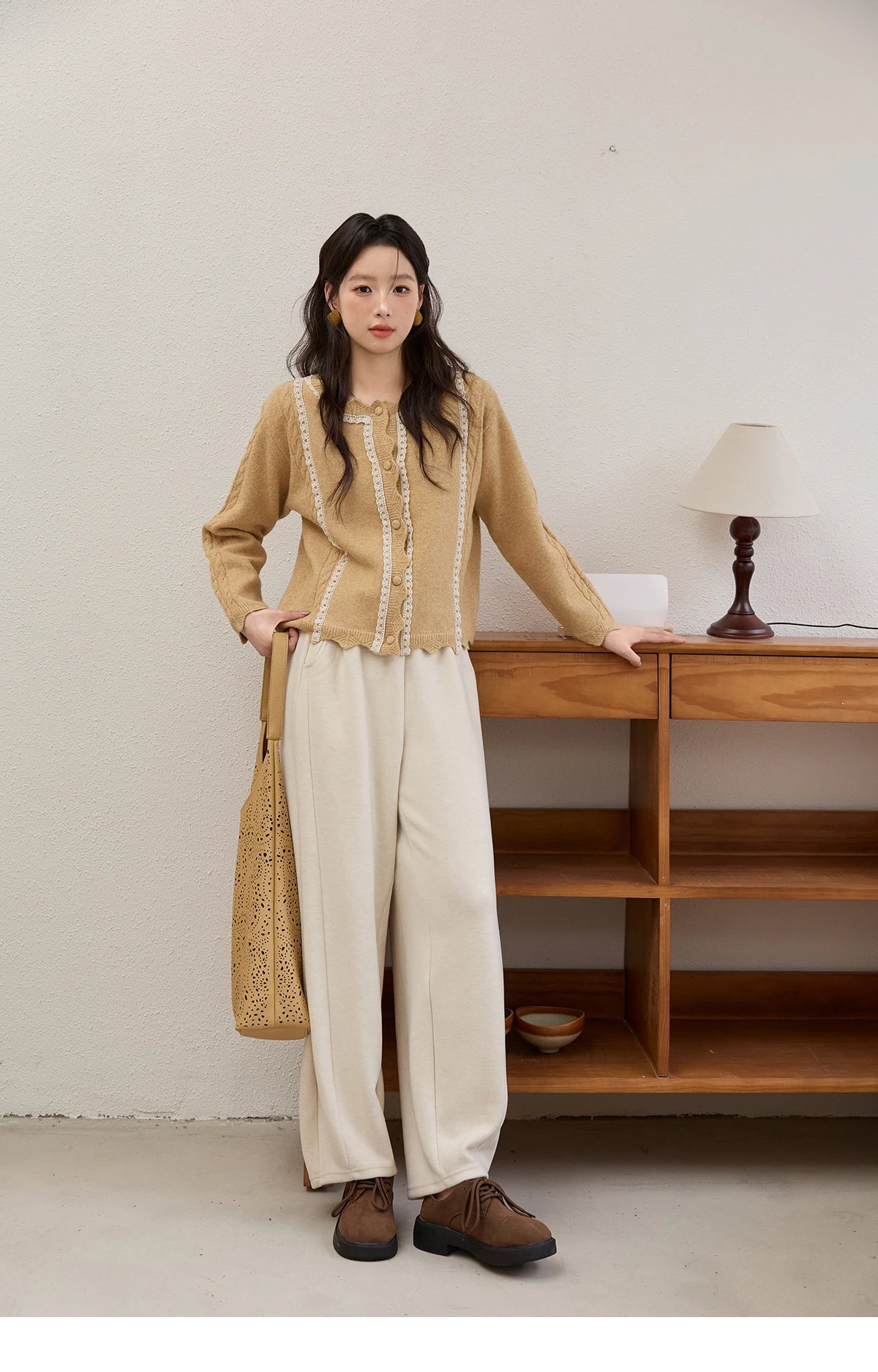 MISHOW Wide-Leg Pants Elastic Waist Pockets Comfortable MXE51K1093