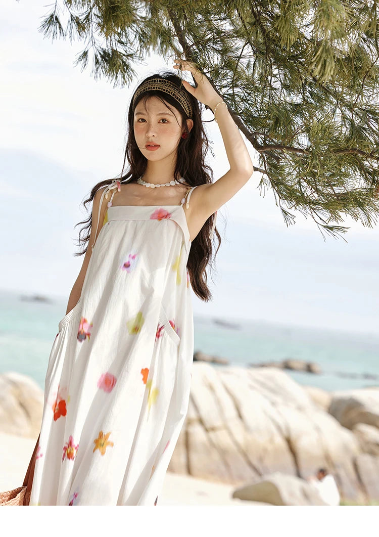 Mishow Korean Floral Shell Decoration Camisole Dress MXE32L2213