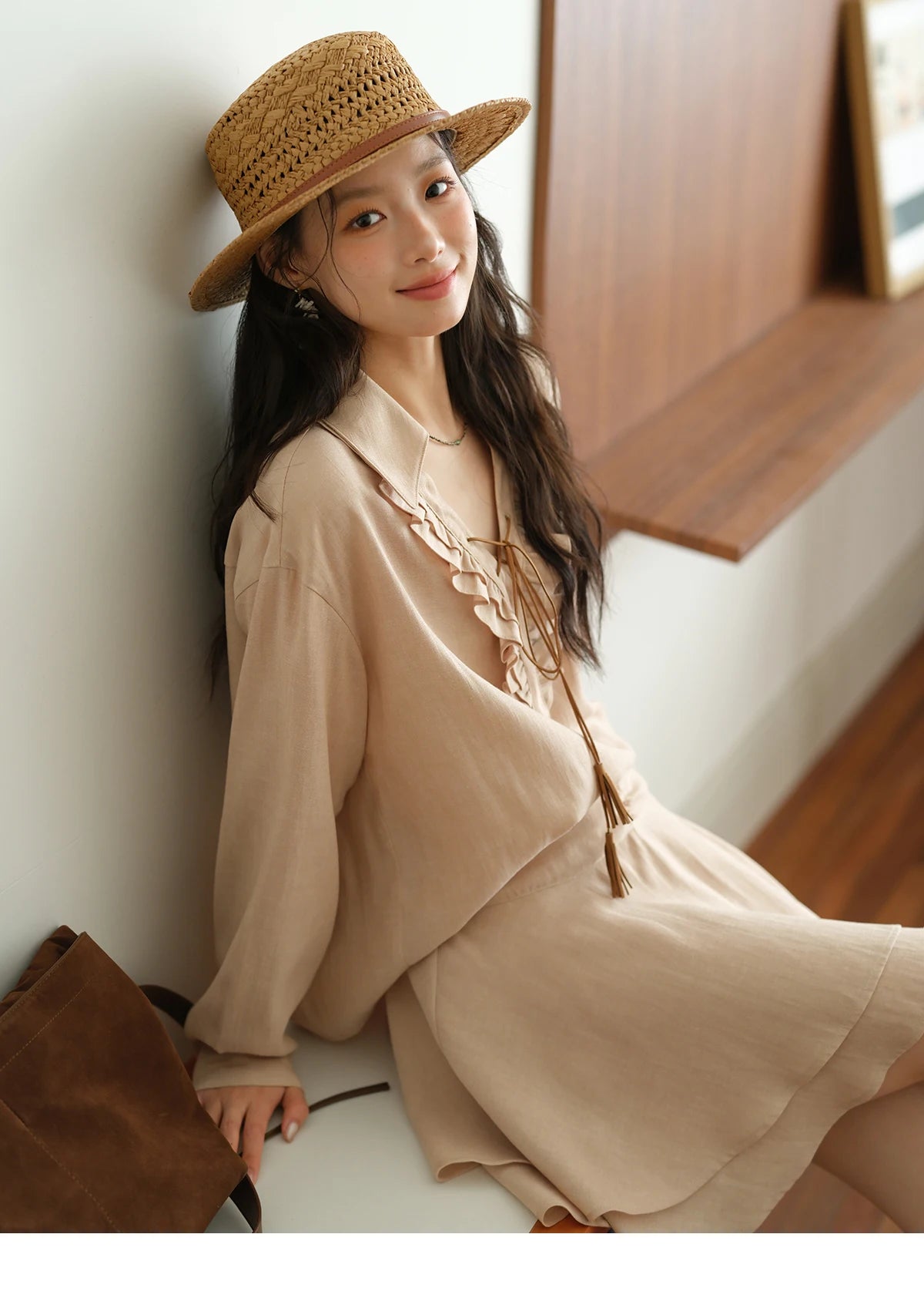 Mishow Bohemian V-Neck Ruffle Tassel Top & Elastic Skirt Set MXE43T0727