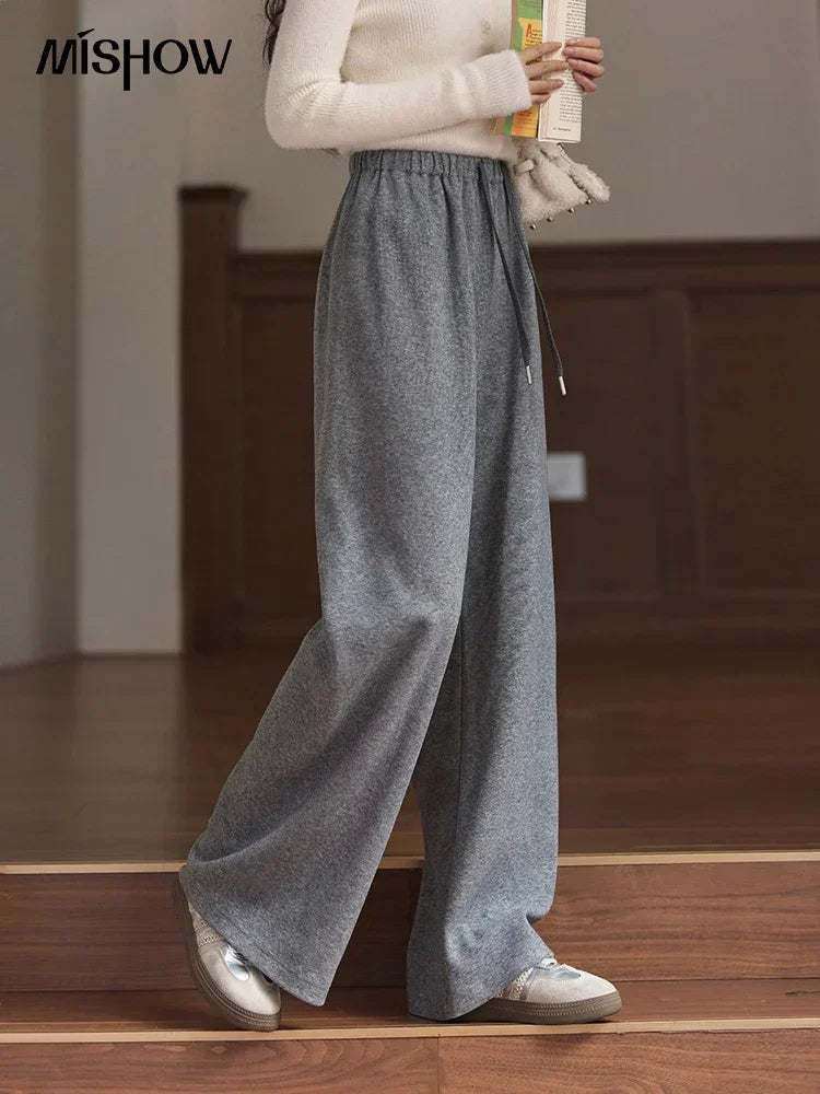 MISHOW High-Waist Wide Leg Pants Drawstring Thin MXD34K0824