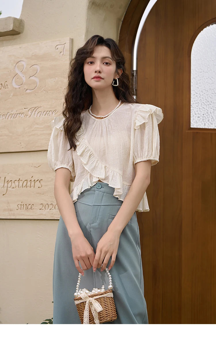 MISHOW Suit Straight Midi Skirt High Waist Slim Front Fork Rear Elastic MXC15B0026