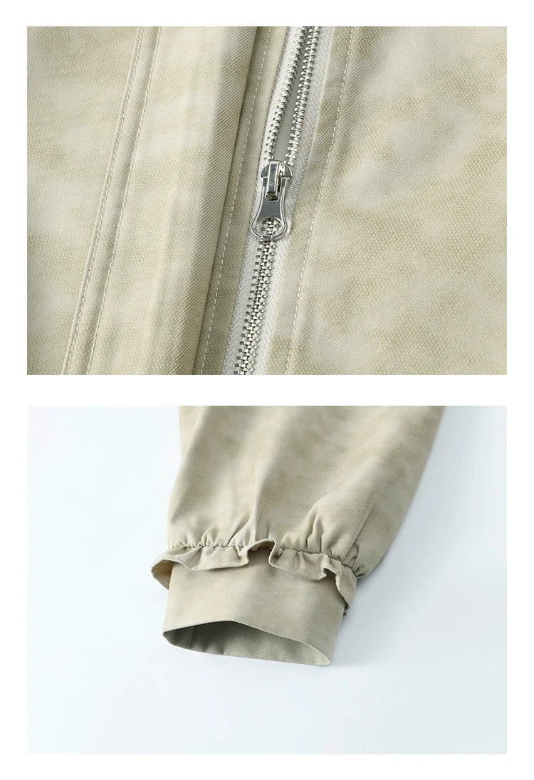 MISHOW Minimalist Short Jacket Lapel Zipper Elastic Hem MXE13W0715