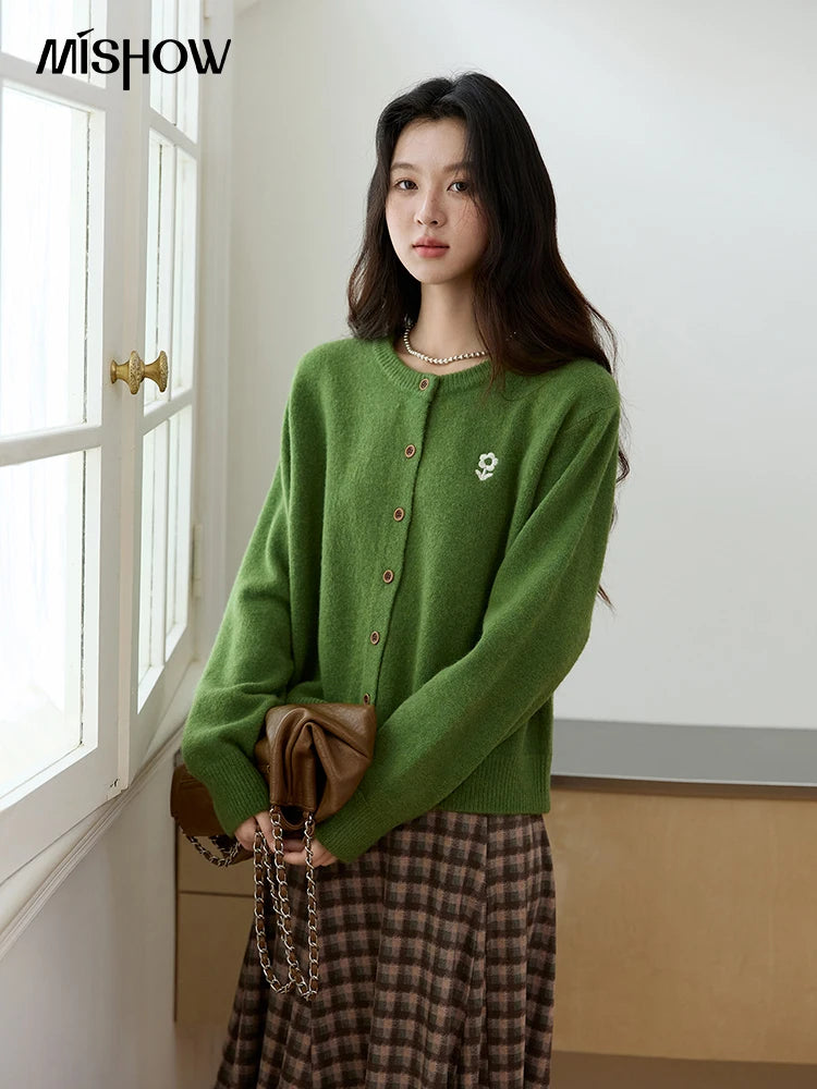 Mishow Retro Flower Embroidery Buckle Cardigan MXE46Z2588