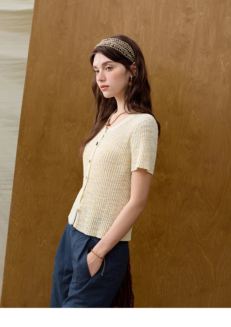 Mishow Solid Knit Round Neck Office Tee MXE31Z1229