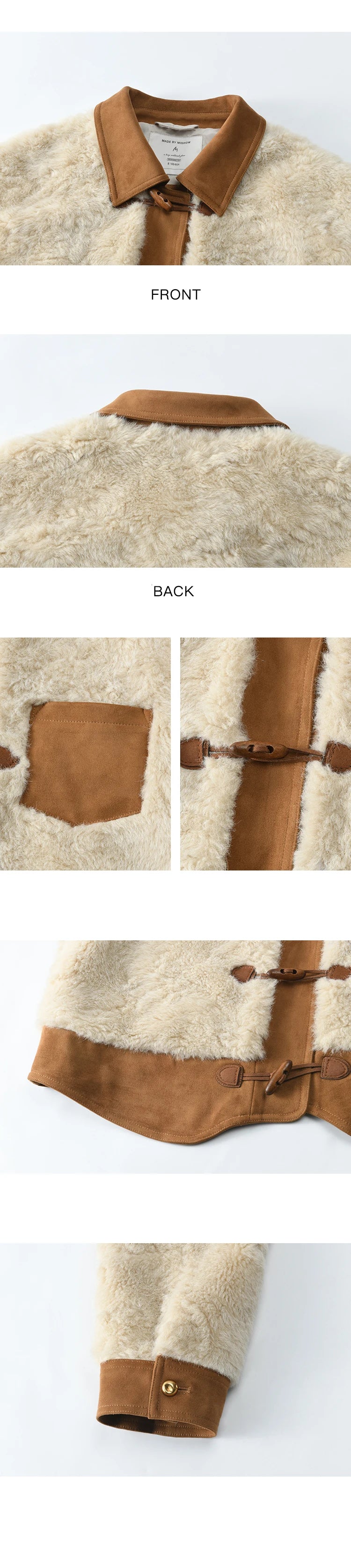 Mishow Lamb Wool Ox Horn Button Short Jacket MXD36W0504