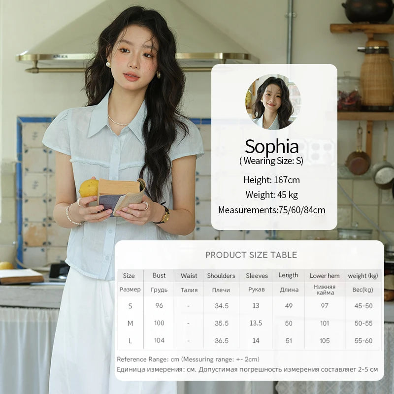 MISHOW Turn-Down Collar Button Shirt Edge Splicing Short Sleeve MXE39C2363