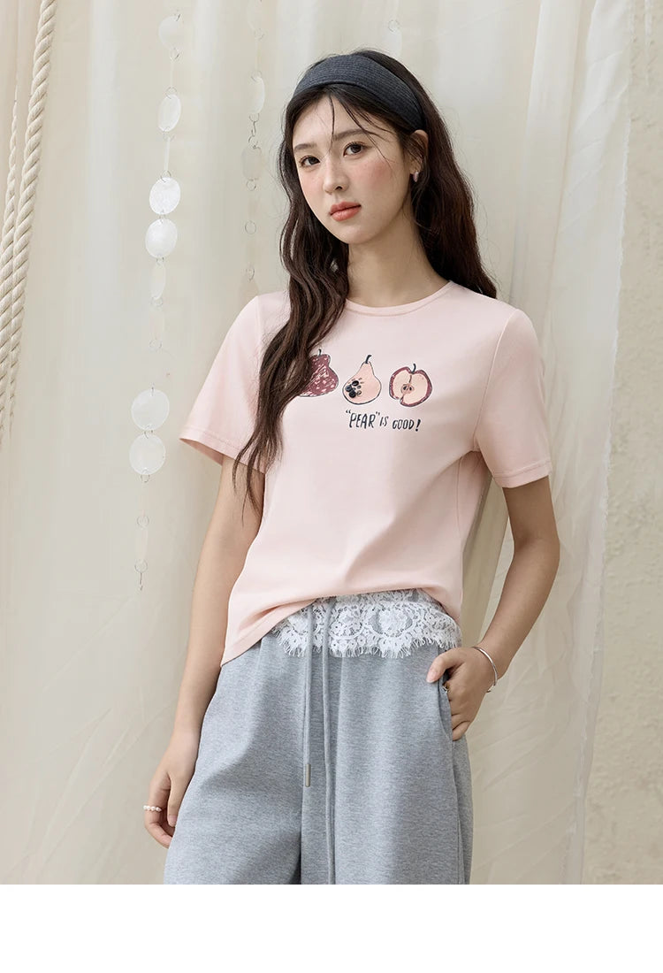 Mishow Cartoon Print Slim Office Tee MXE33T0500
