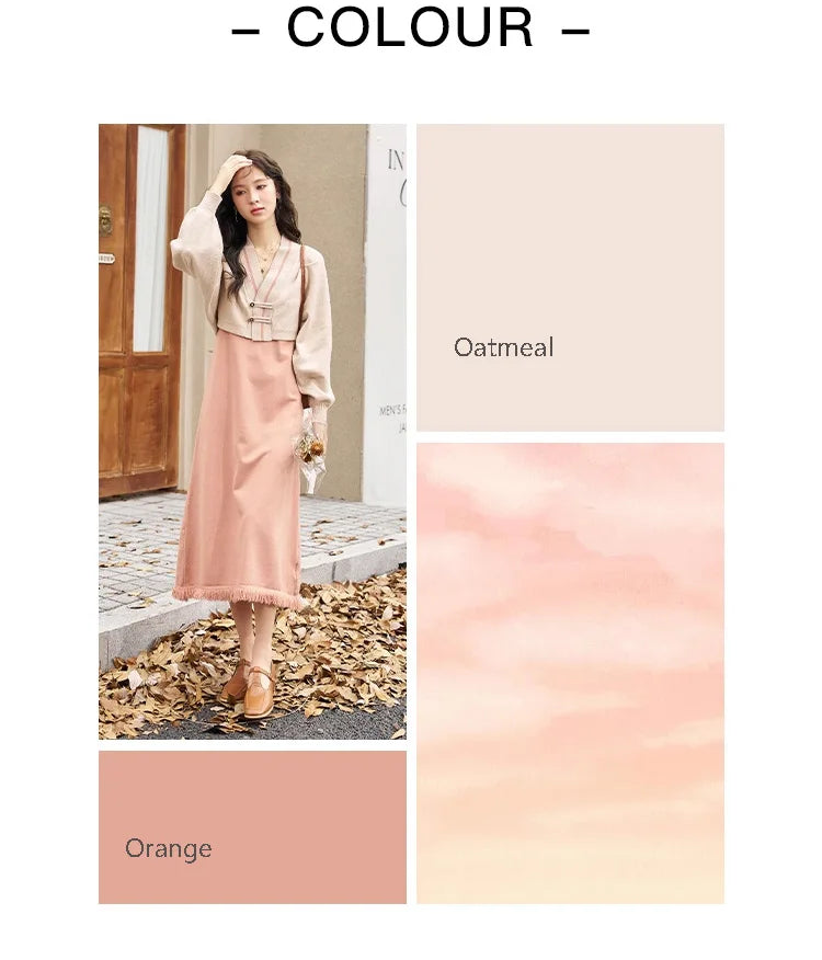 MISHOW Knitted Lantern Sleeve Sweater Dress MXC46L1589