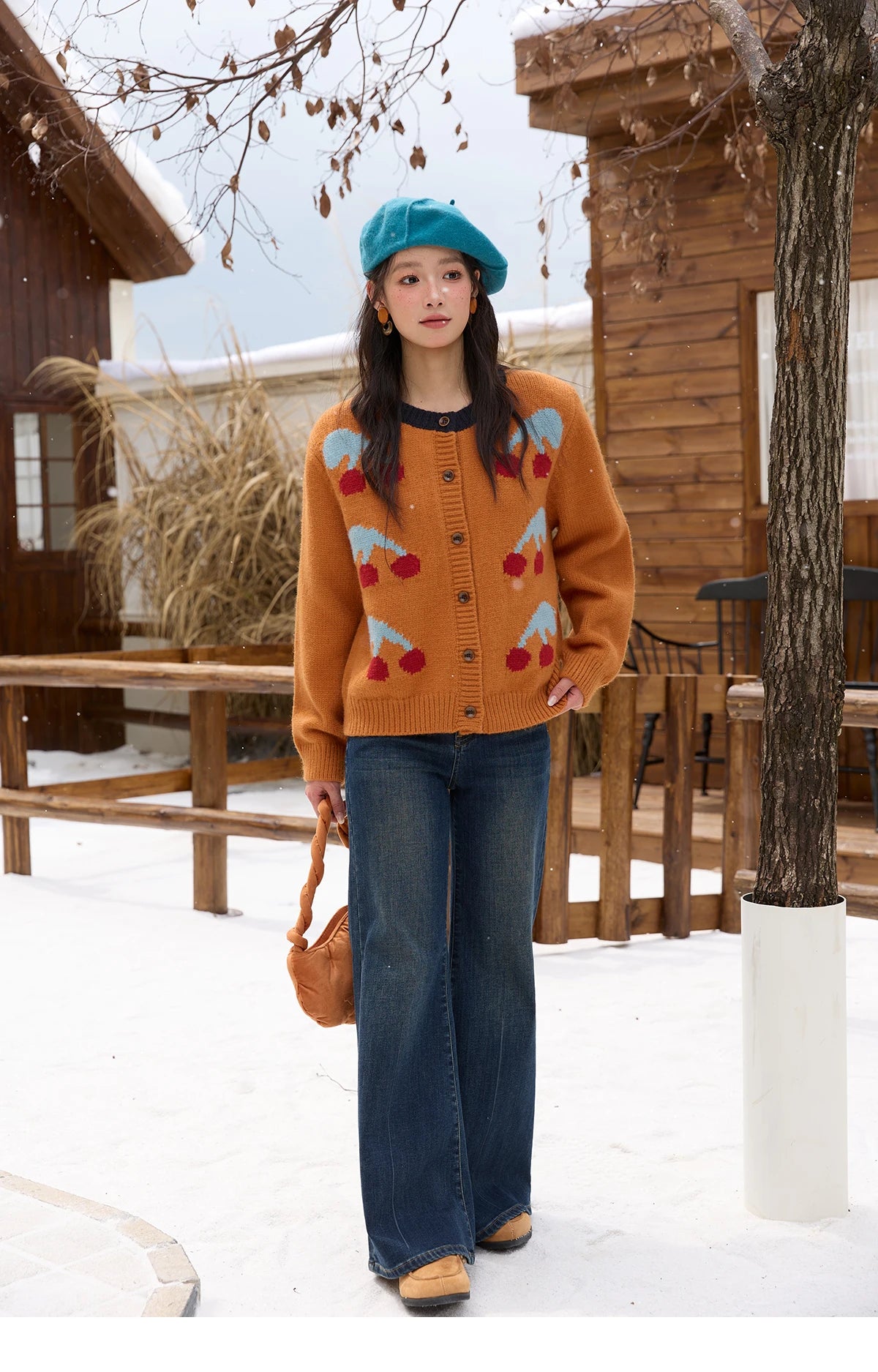 Mishow Cherry Jacquard Retro Sweet Cardigan MXE88Z2689