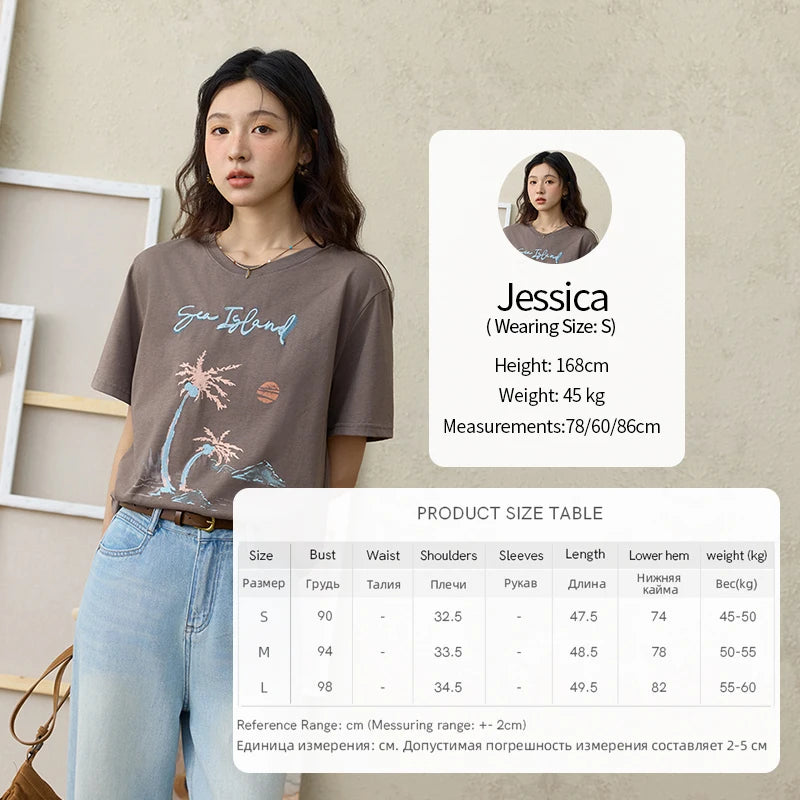 Mishow Cartoon Print Tassel Detail Tee MXE31T0533