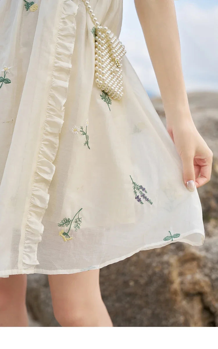Mishow Fairycore Floral Flare Sleeve Ruffled Dress MXC38L1518
