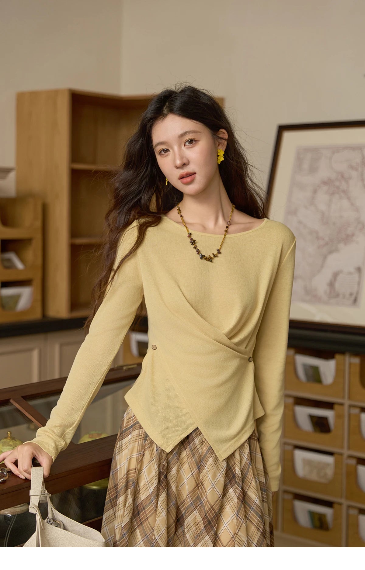 Mishow Cross Wrap Waist Defining Knit Top MXE43Z1344