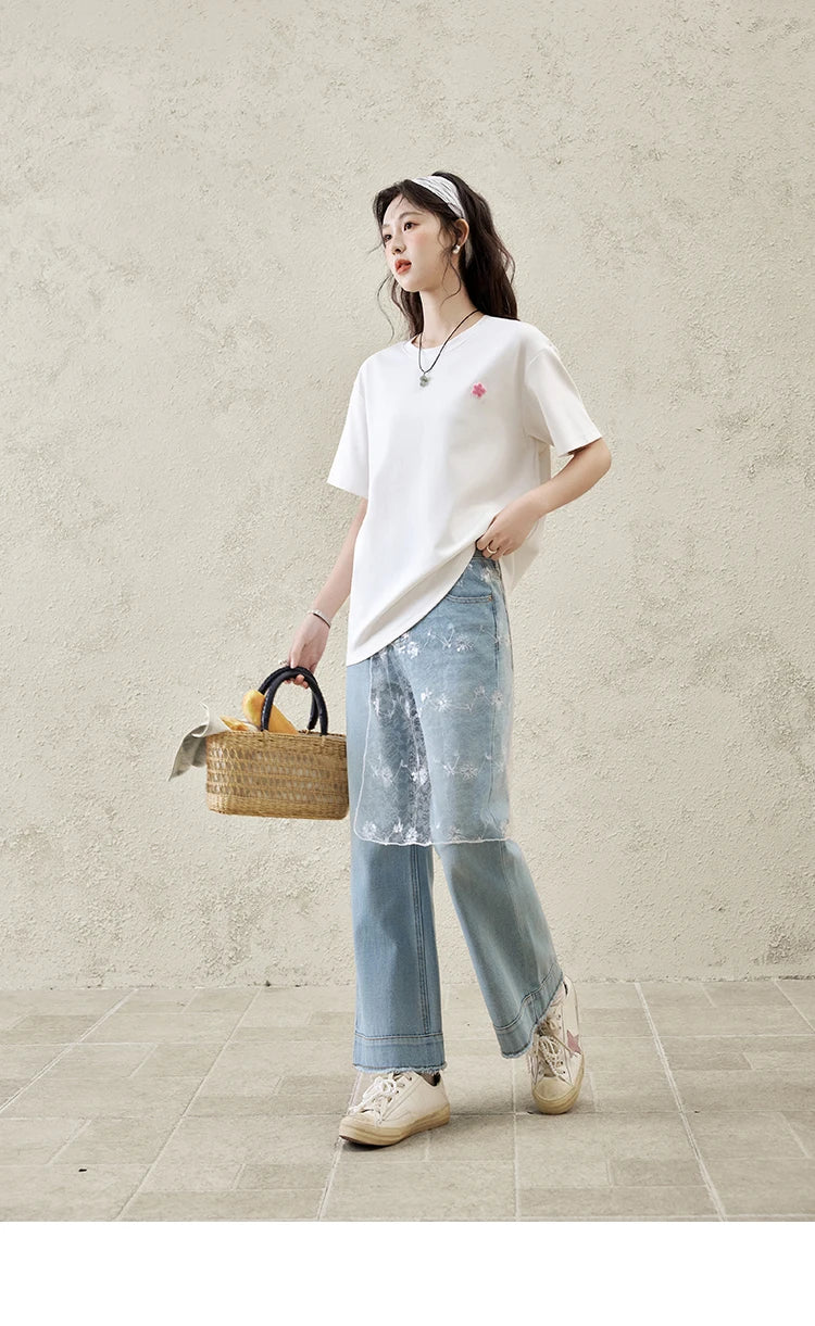 Mishow Graffiti Letter Print Round Neck Tee MXE15T0475