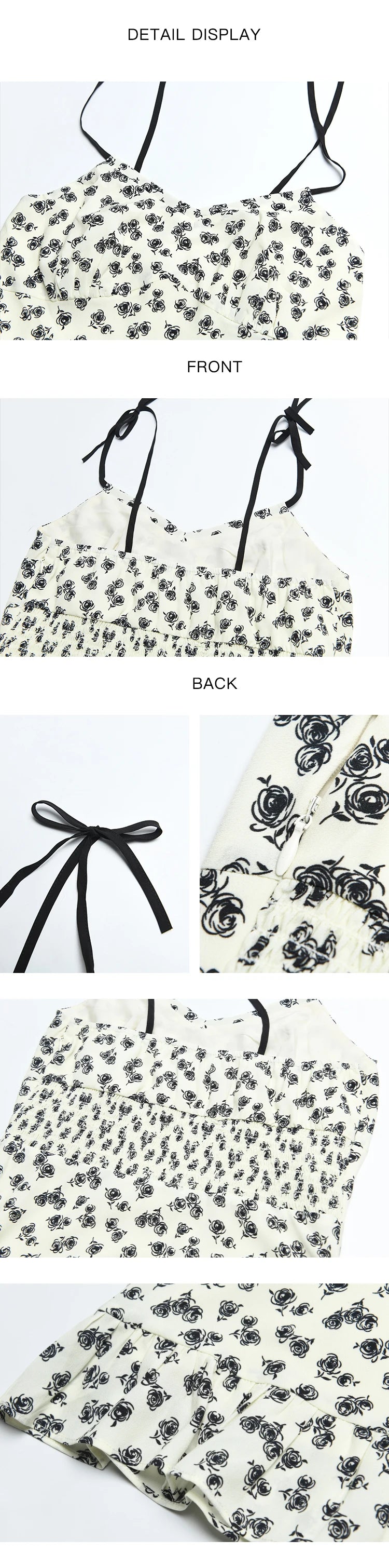 Mishow French Floral Lace-Up Camisole Dress MXD22L1708
