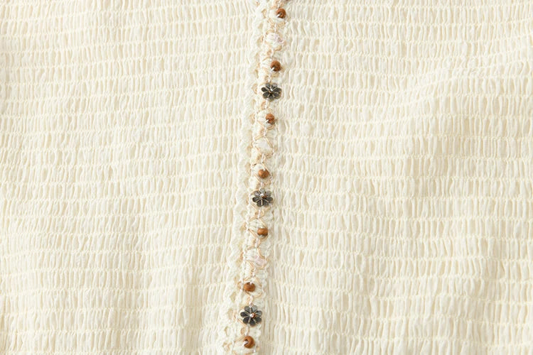 Mishow Apricot 100% Cotton Splicing Lace Dress MXE16L2168