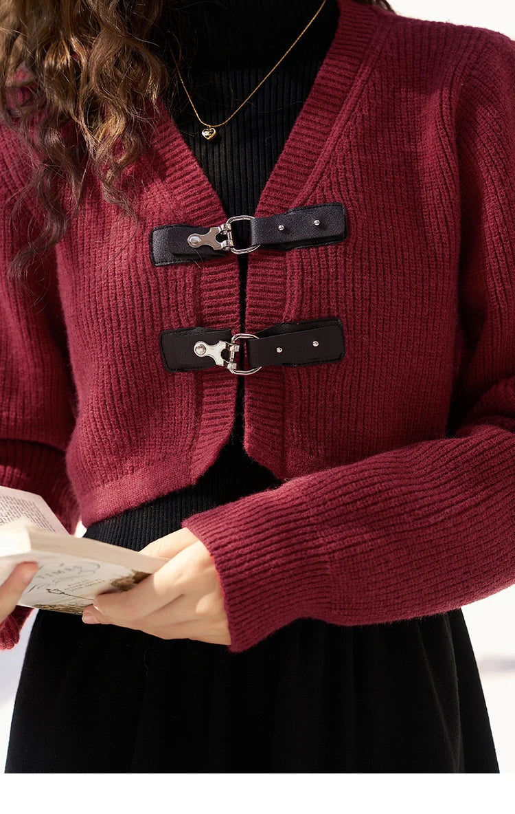 Mishow Knitted V-Neck Midi Dress & Short Cardigan Set MXC59L1646