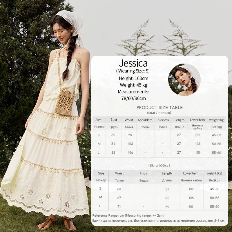 Mishow Bohemian Sleeveless Embroidery Top & Long Skirt Set MXE34T0568