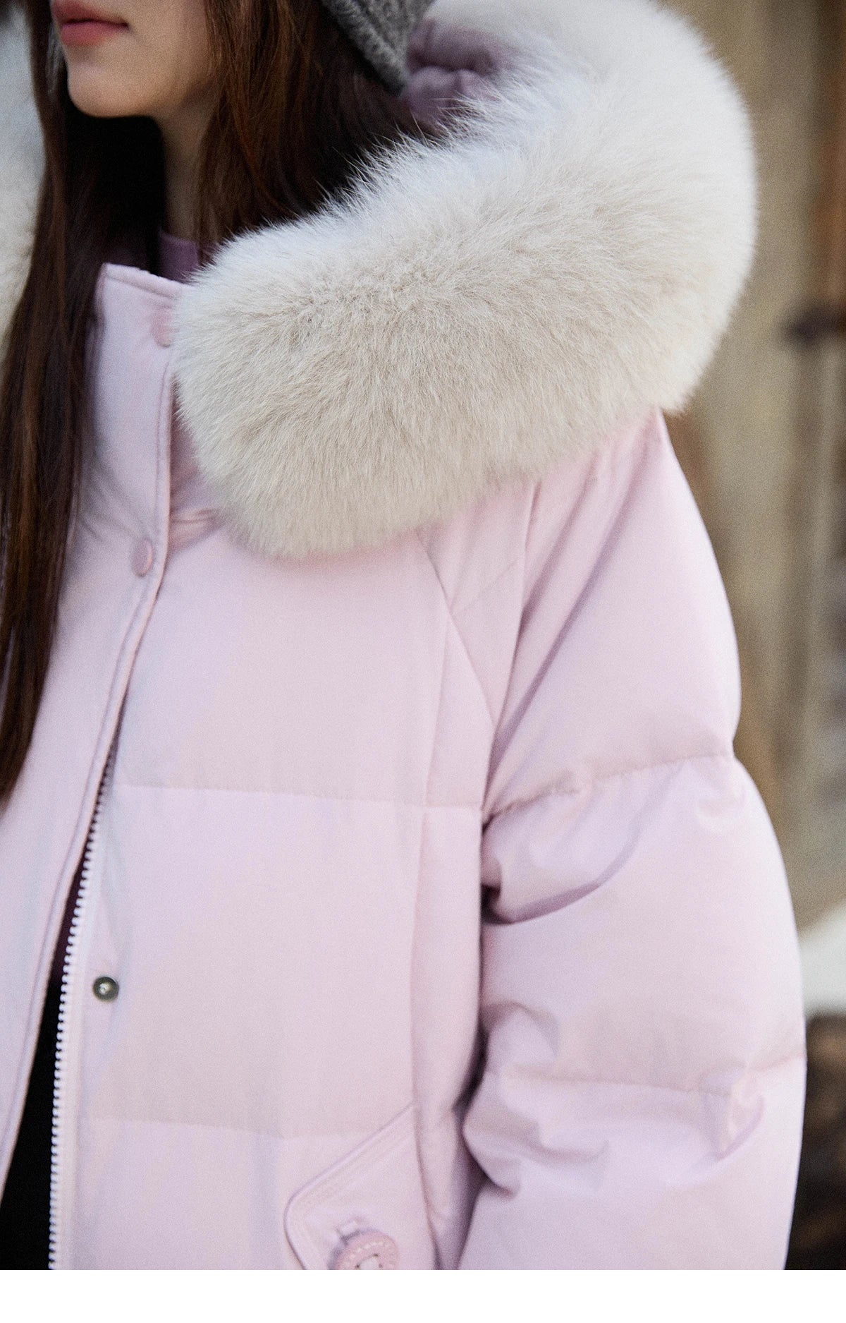 Mishow Hooded 90% White Duck Down Long Coat MXE51Y0079