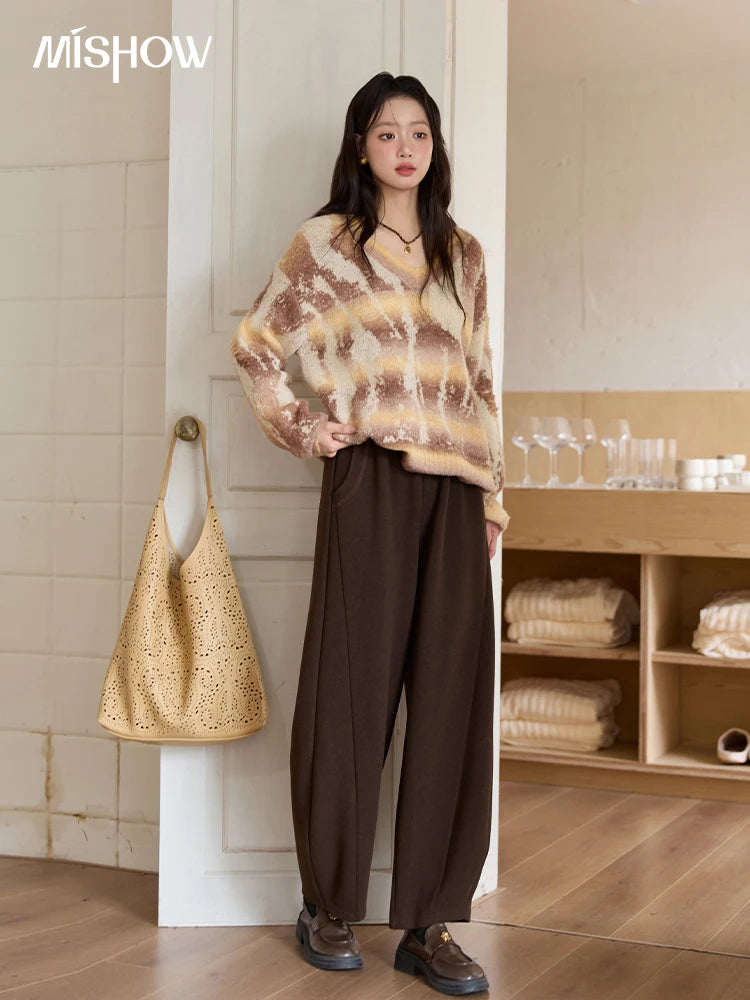 MISHOW Wide-Leg Pants Elastic Waist Pockets Comfortable MXE51K1093