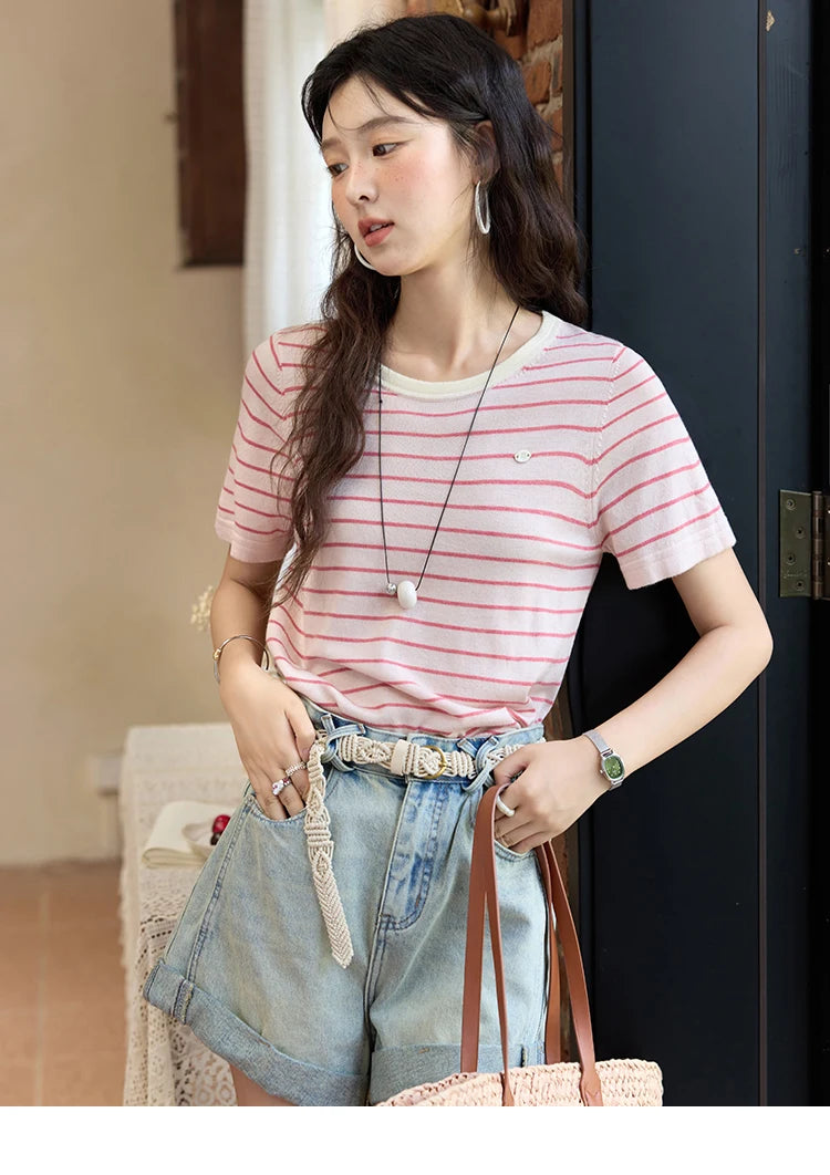 Mishow Retro Light Blue Washed Wide Leg Denim Shorts MXE35K0944