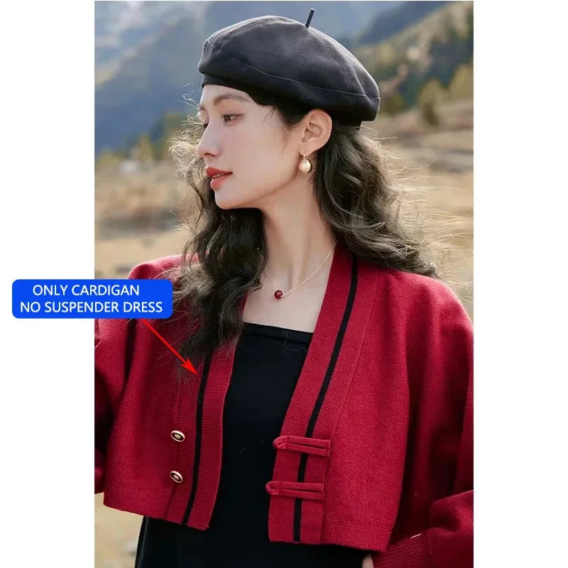 MISHOW Knitted Lantern Sleeve Sweater Dress MXC46L1589